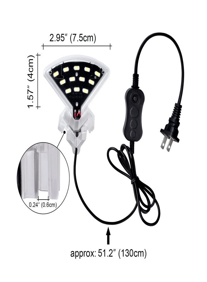 WEAVERBIRD Aquarium Light M3 Fan Shape Fish Tank LED Light 5W 12 LED Planted Clip Lamp for 4-10Inch 6mm Thick Fish Tanks - Image 2